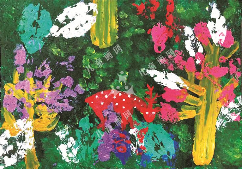 森林，小鹿，与家