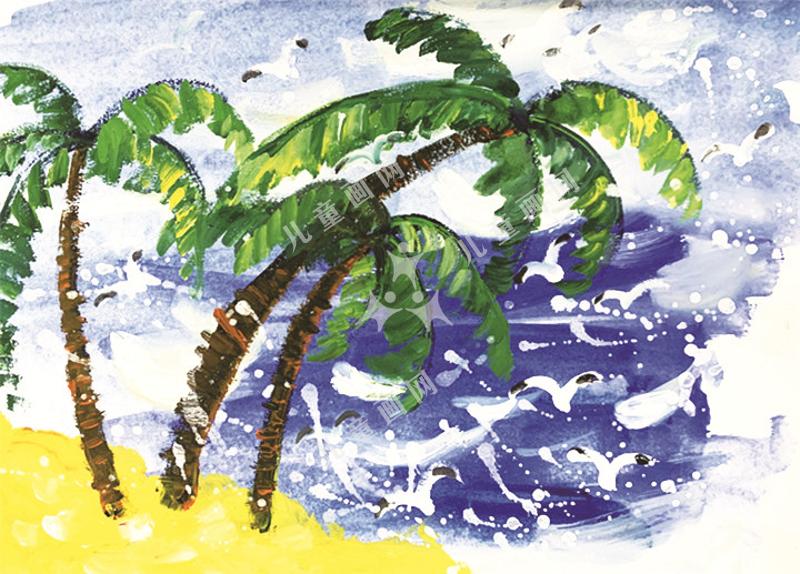 椰树与海鸥