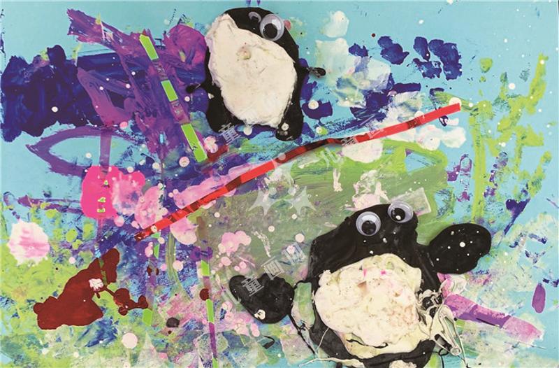 冰川上的小企鹅