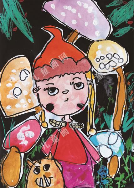 采蘑菇的小姑娘