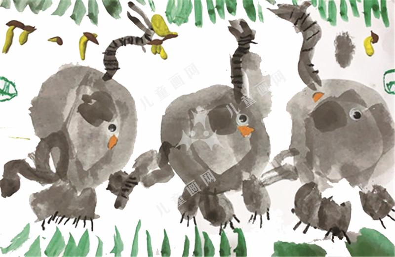 一家三口——大象