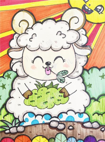 小羊吃草