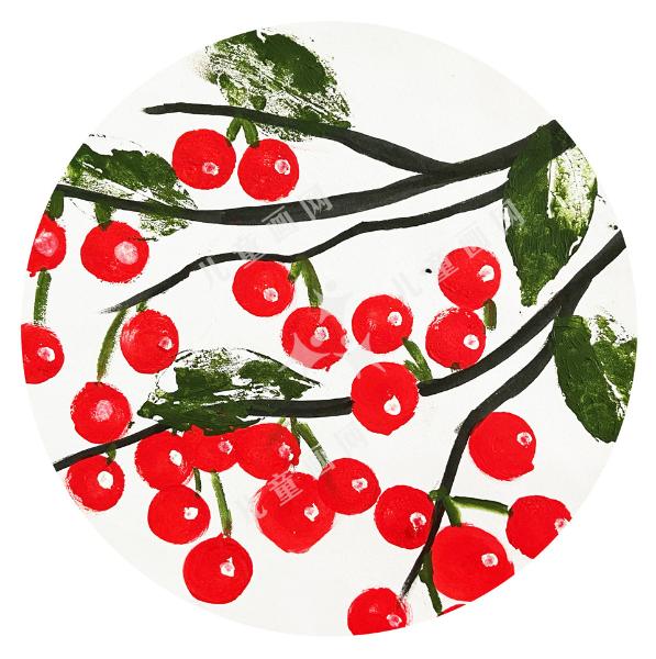 枝桠上的红樱桃