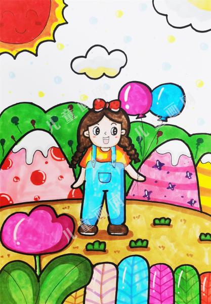 游乐园的小女孩