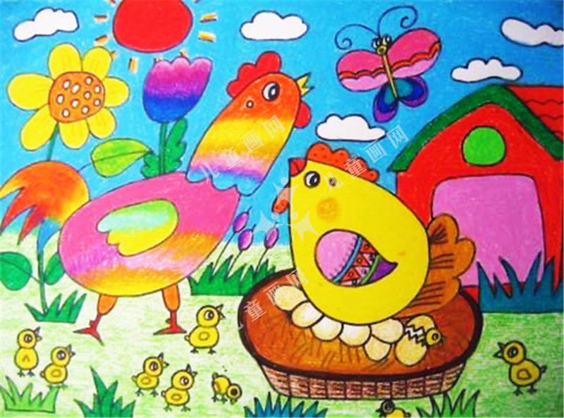 幸福的小鸡一家