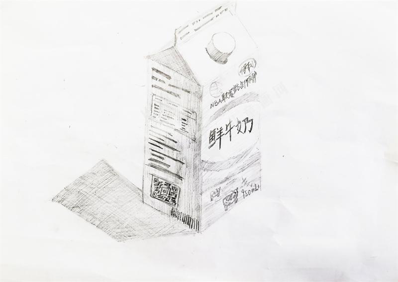 盒装牛奶写生