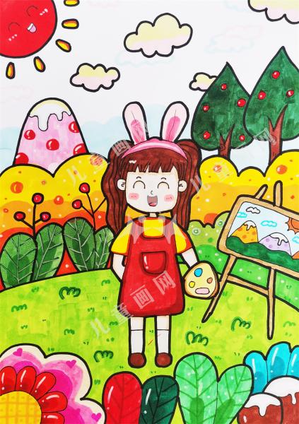 爱画画的小女孩