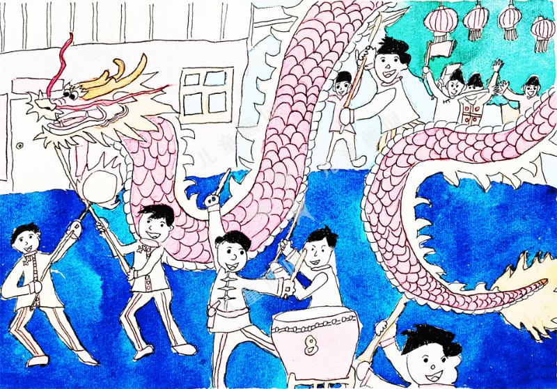 春节的舞龙表演