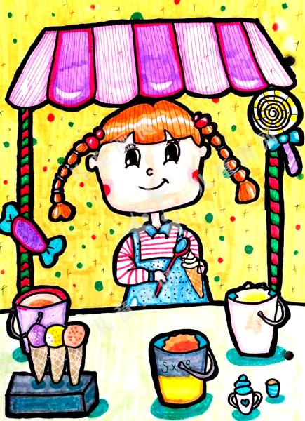 卖冰淇凌的小女孩