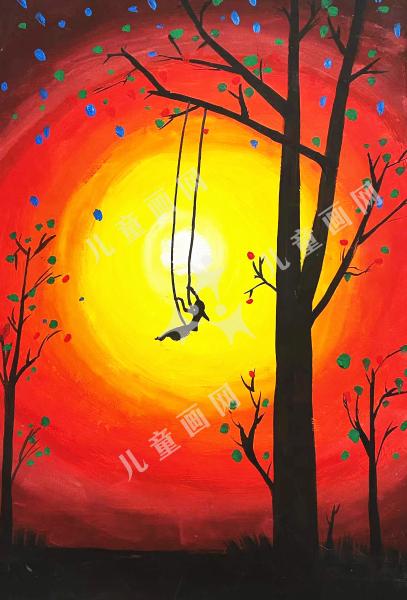 荡秋千的小女孩