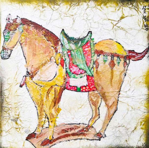 唐三彩马