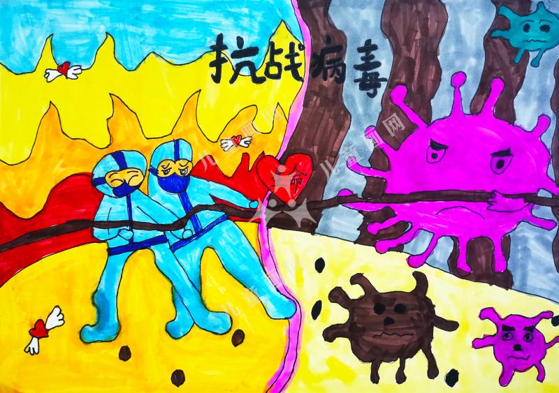 童画抗疫
