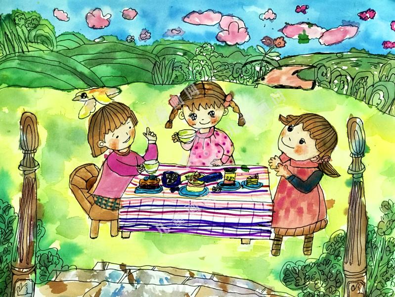 我和朋友在野餐