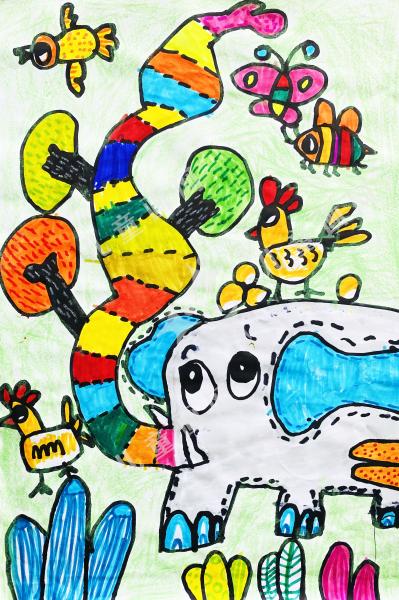 大象的彩色鼻子