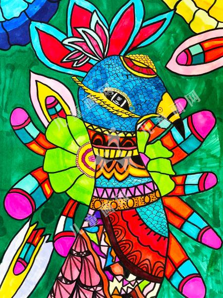 色彩艳丽的孔雀