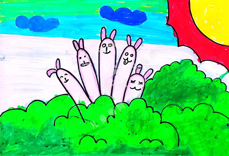 小兔创意画