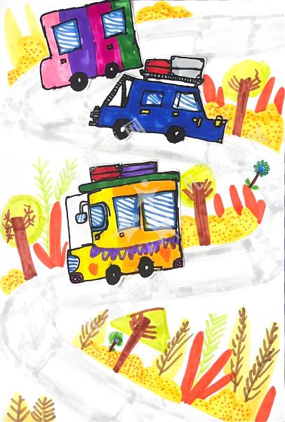 坐上汽车去旅行