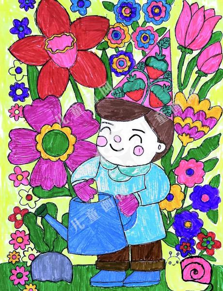 女孩与花
