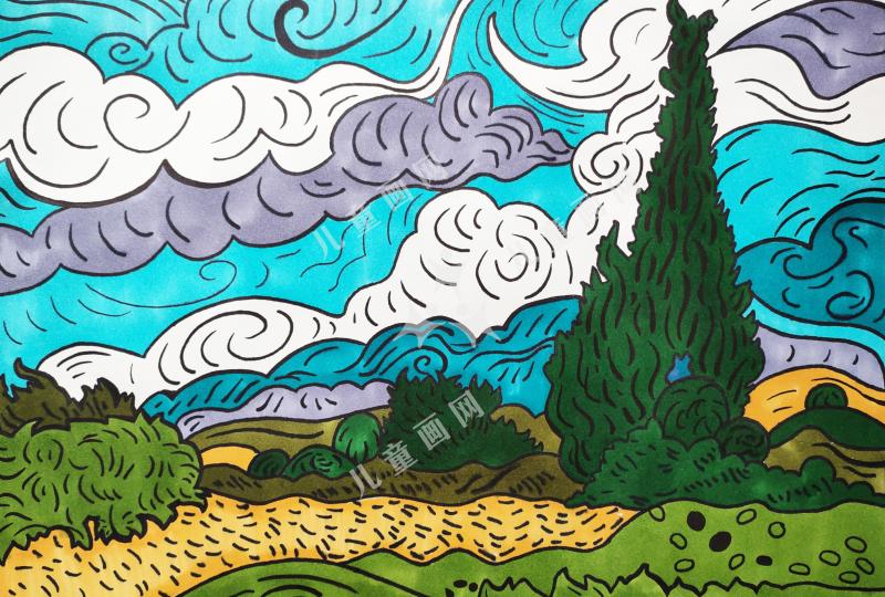 麦田里的丝柏树