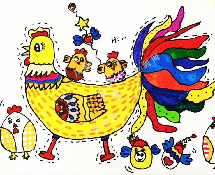 五彩公鸡