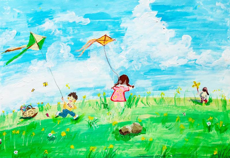 忙趁东风放纸鸢