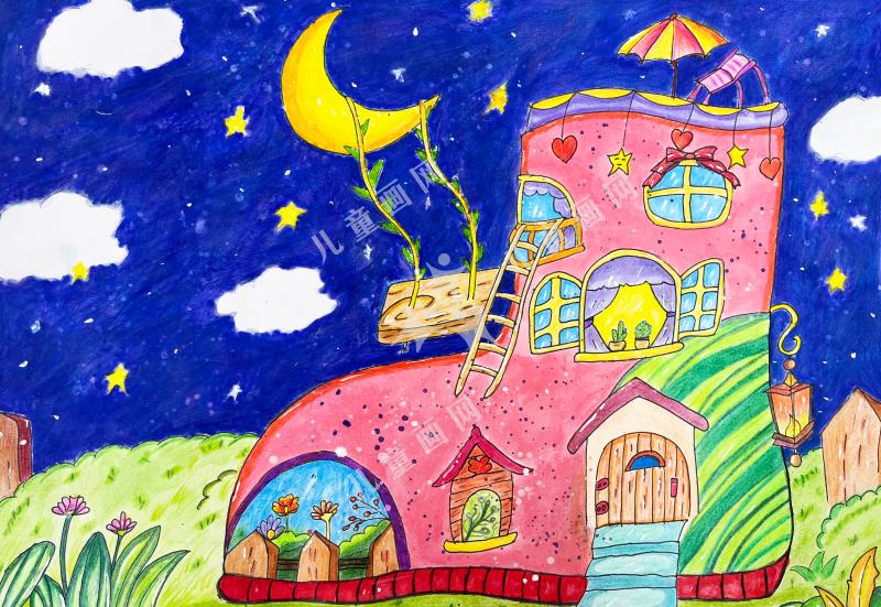 夜空下的靴子屋