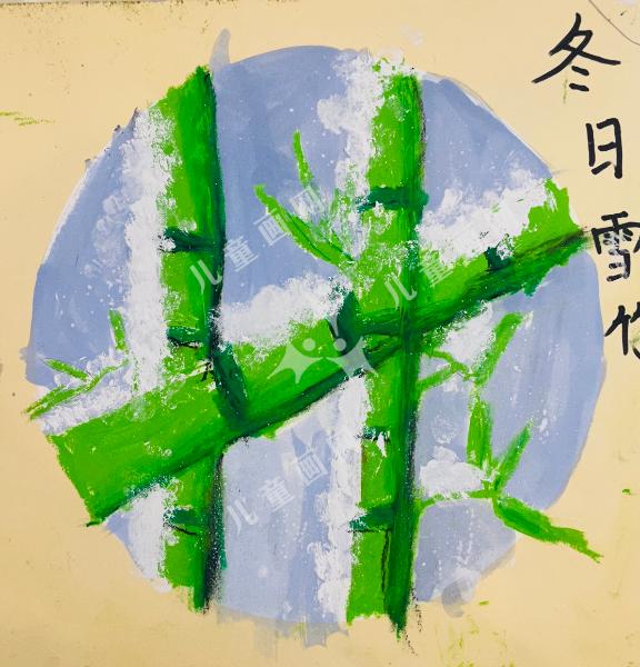 冬日雪竹