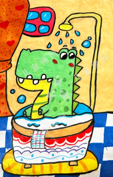 爱洗澡的小鳄鱼