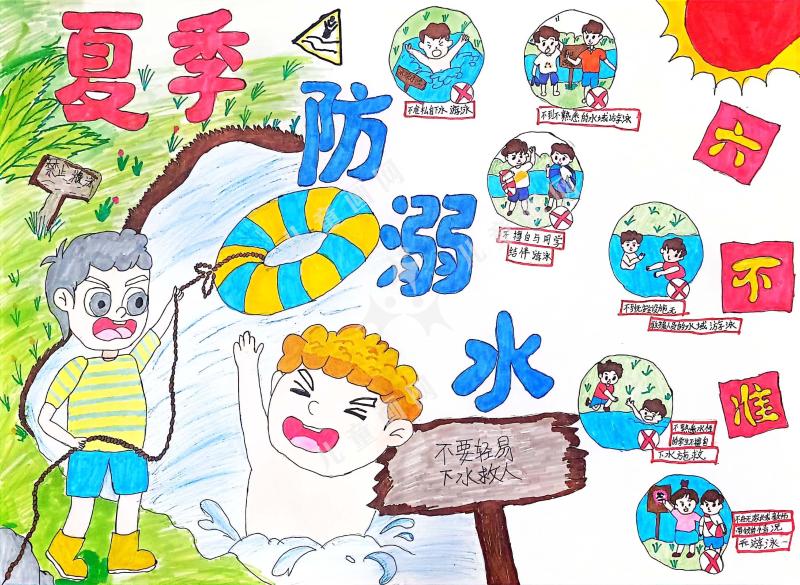 防溺水手抄报