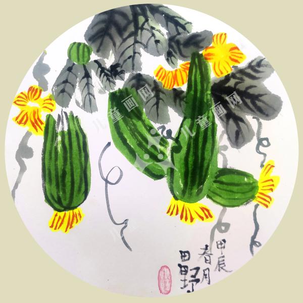 丝瓜沿上瓦墙生