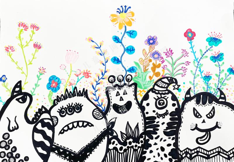 怪兽头上长花了