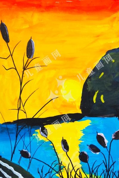 夕阳下的芦苇荡