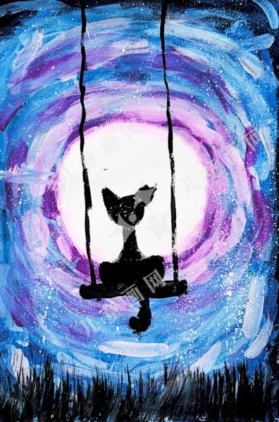 夜空下的猫
