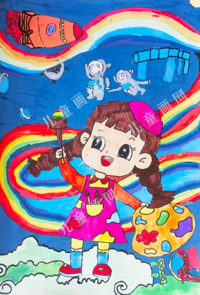 彩笔绘星河：童画里的太空虹