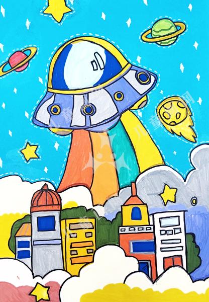 城市上空的飞碟