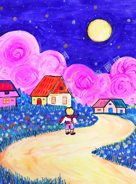 月色下的家乡小路