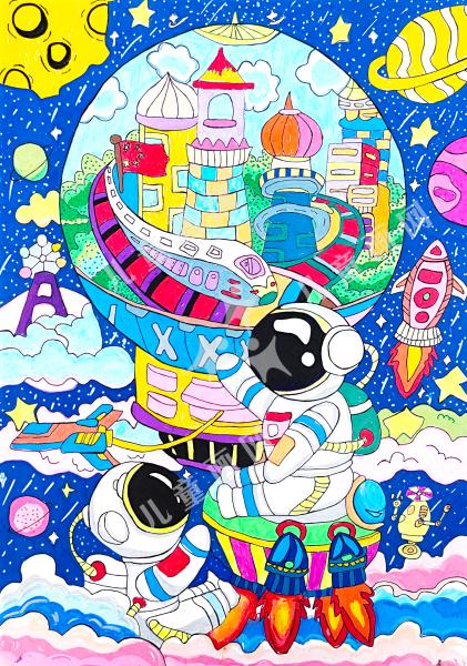 太空中彩色城市