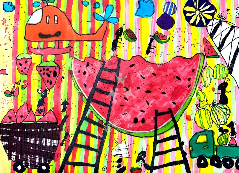 蚂蚁的彩色西瓜